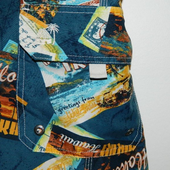 2 for/$35 Carribean Joe Tropical Themed Light weight Swim Shorts Trunks Sz 2XL - Picture 4 of 12